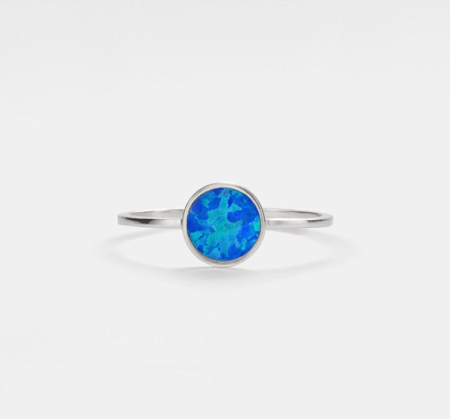 Natural Opal Stacking Ring in Gold Silver