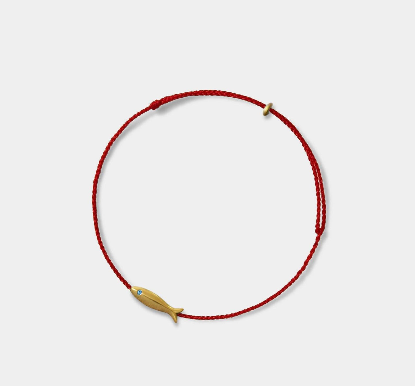 Gold Fish Braided Rope Anklet in Silver