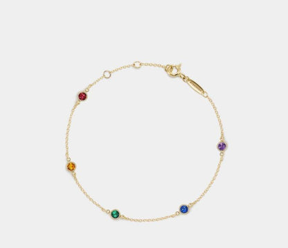 Customized Gold Birthstone Bracelet