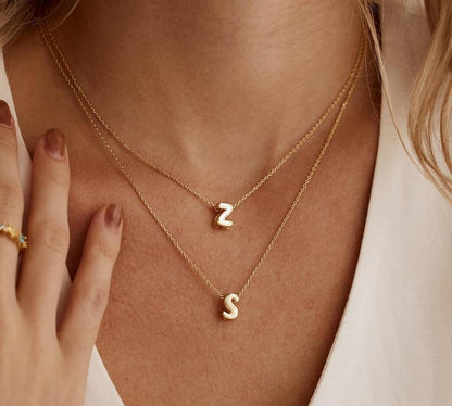 Personalized Minimalist Bubble Initial Necklace