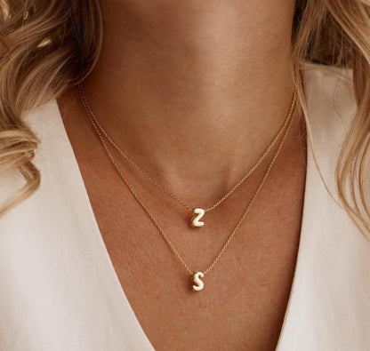 Personalized Minimalist Bubble Initial Necklace