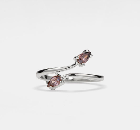 Amethyst Tulip Ring in Sterling Silver