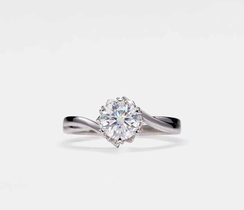 Moissanite Snowflake Bypass Engagement Ring