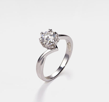 Moissanite Snowflake Bypass Engagement Ring