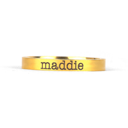 Personalized Stackable Name Ring 3mm Band