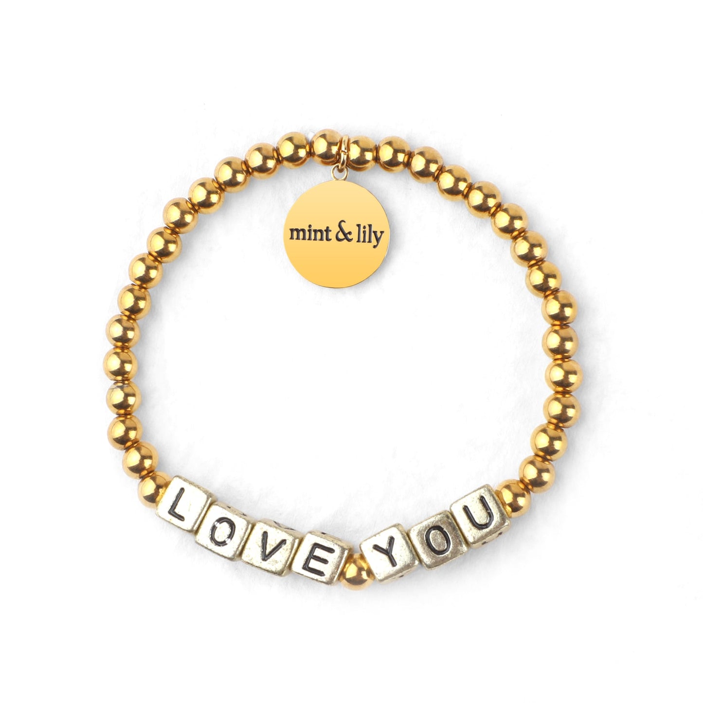 Personalized Waterproof Gold Beaded Bracelet