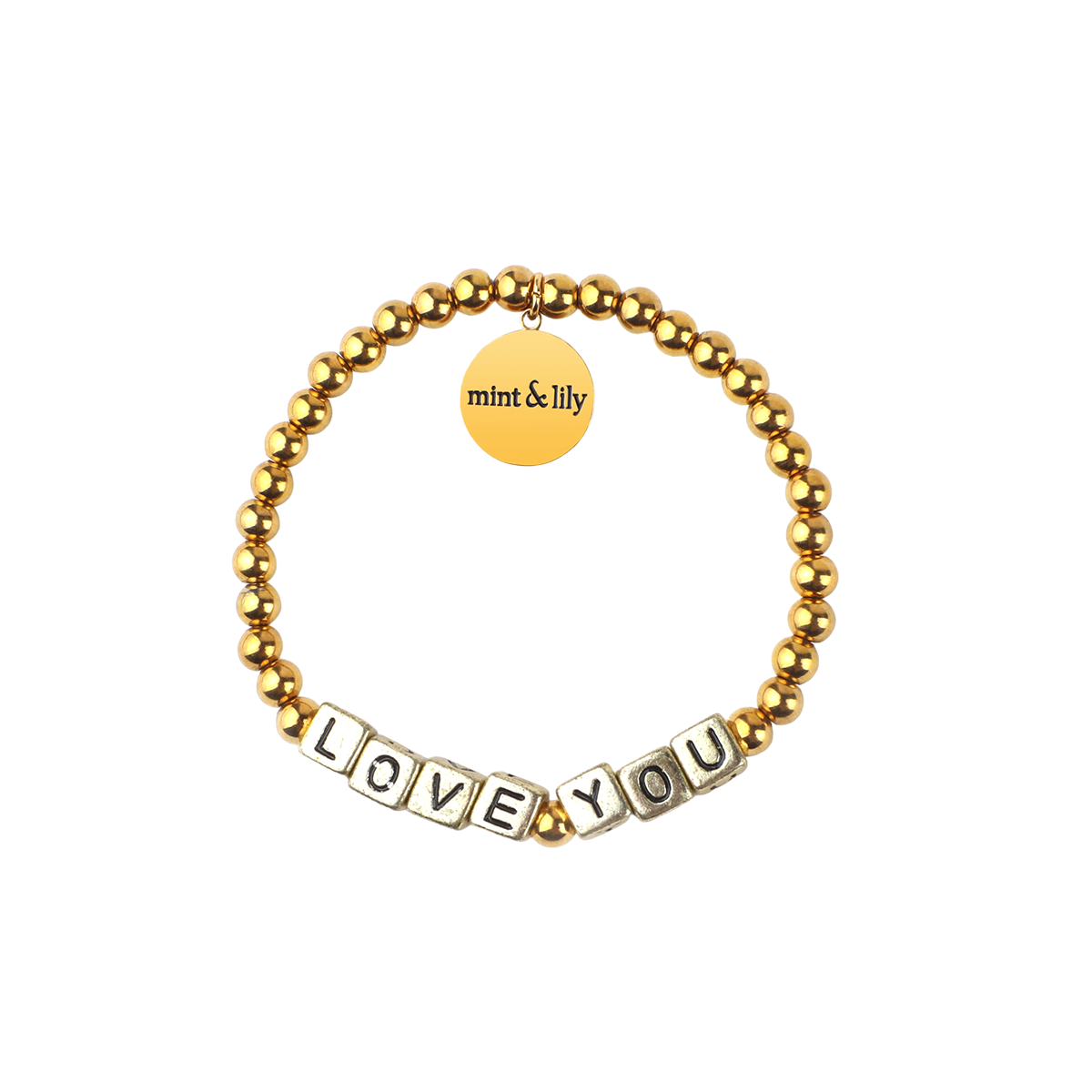 Personalized Waterproof Gold Beaded Bracelet