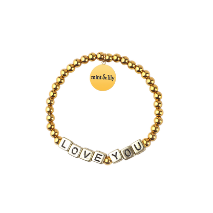 Personalized Waterproof Gold Beaded Bracelet