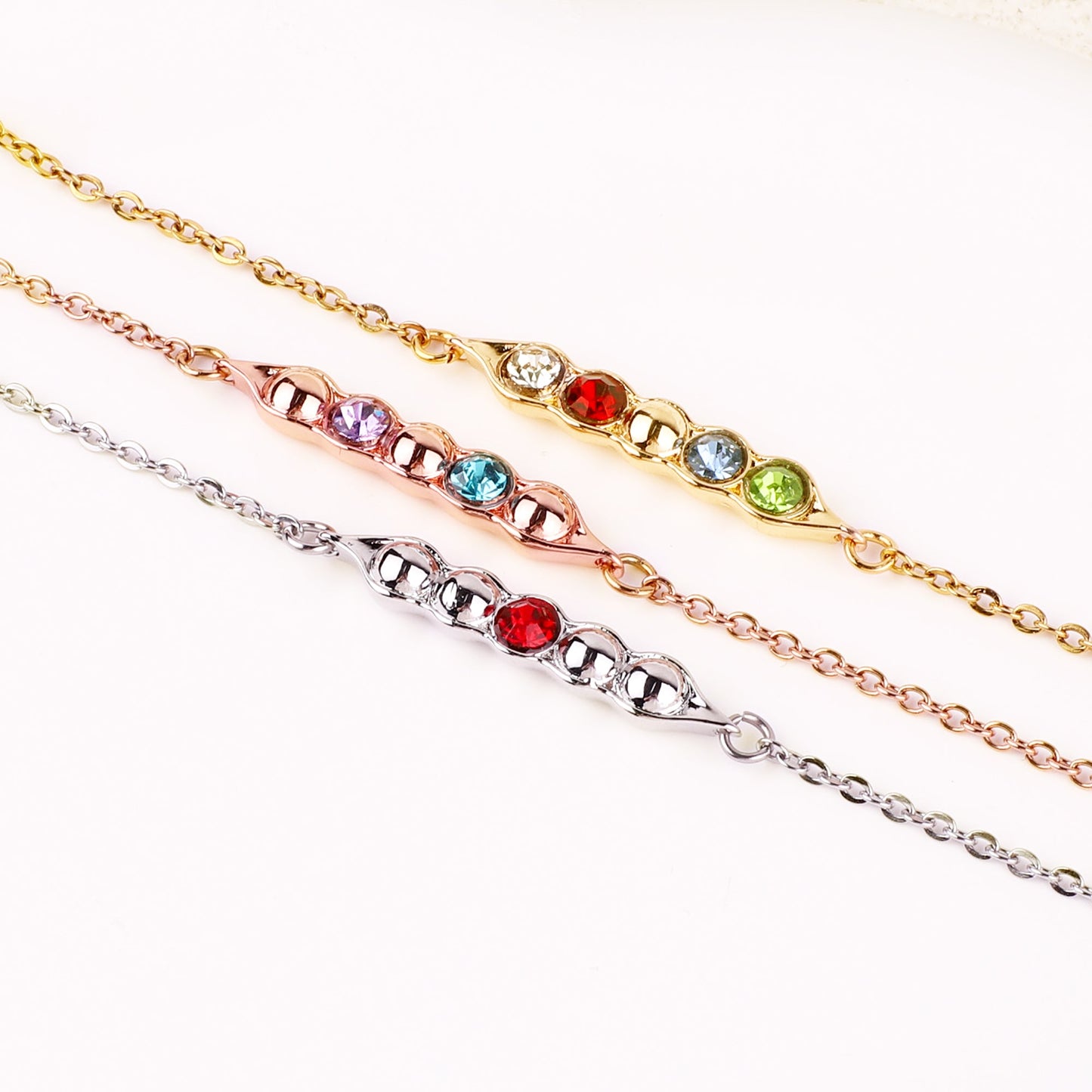 Birthstone Peas in a Pod Bracelet