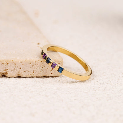 Personalized Birthstone Band Ring