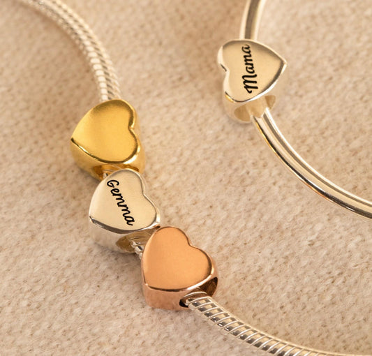 Personalized Heart Charm Baby Bracelet