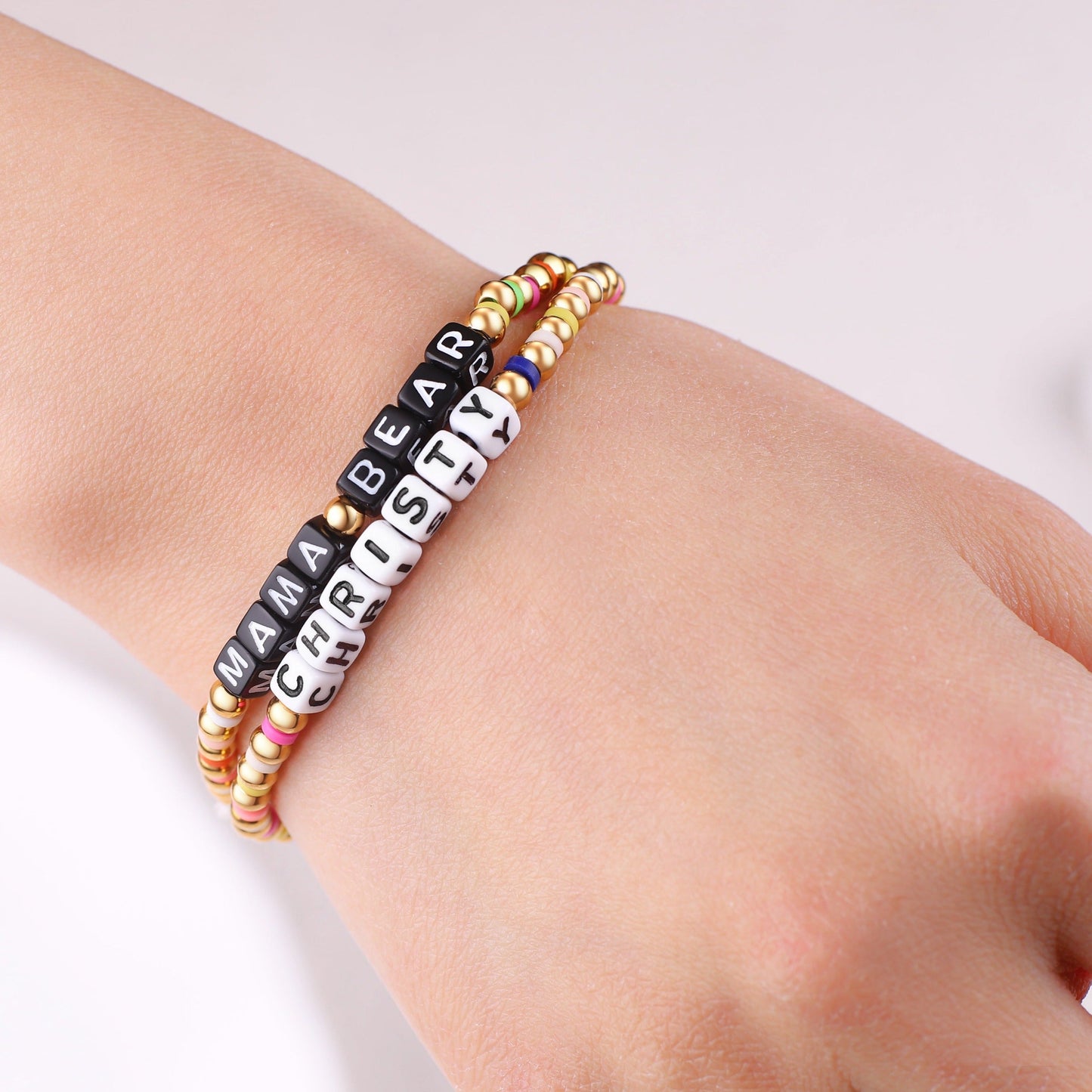 Personalized Waterproof Gold Rainbow Bracelet