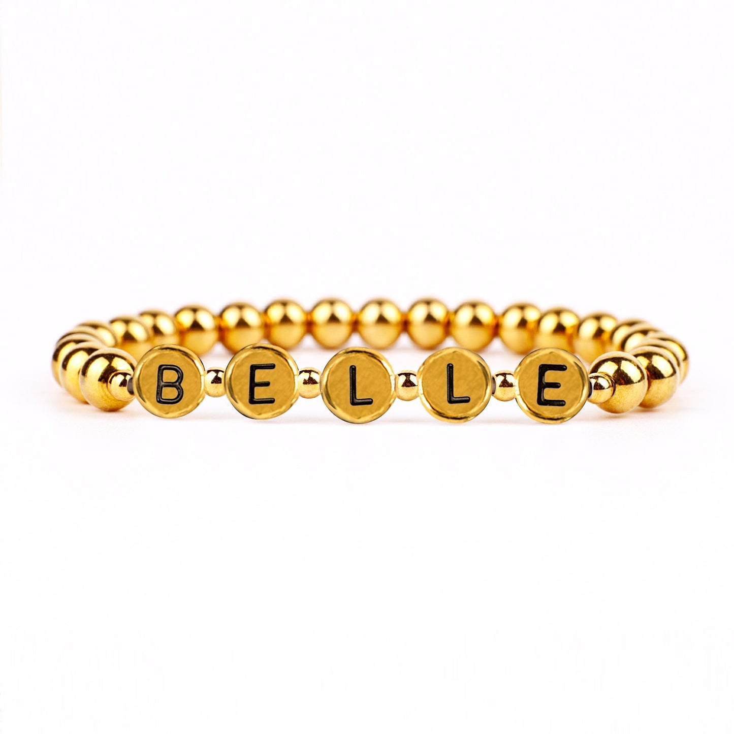 Personalized Gold Beaded Name Bracelet