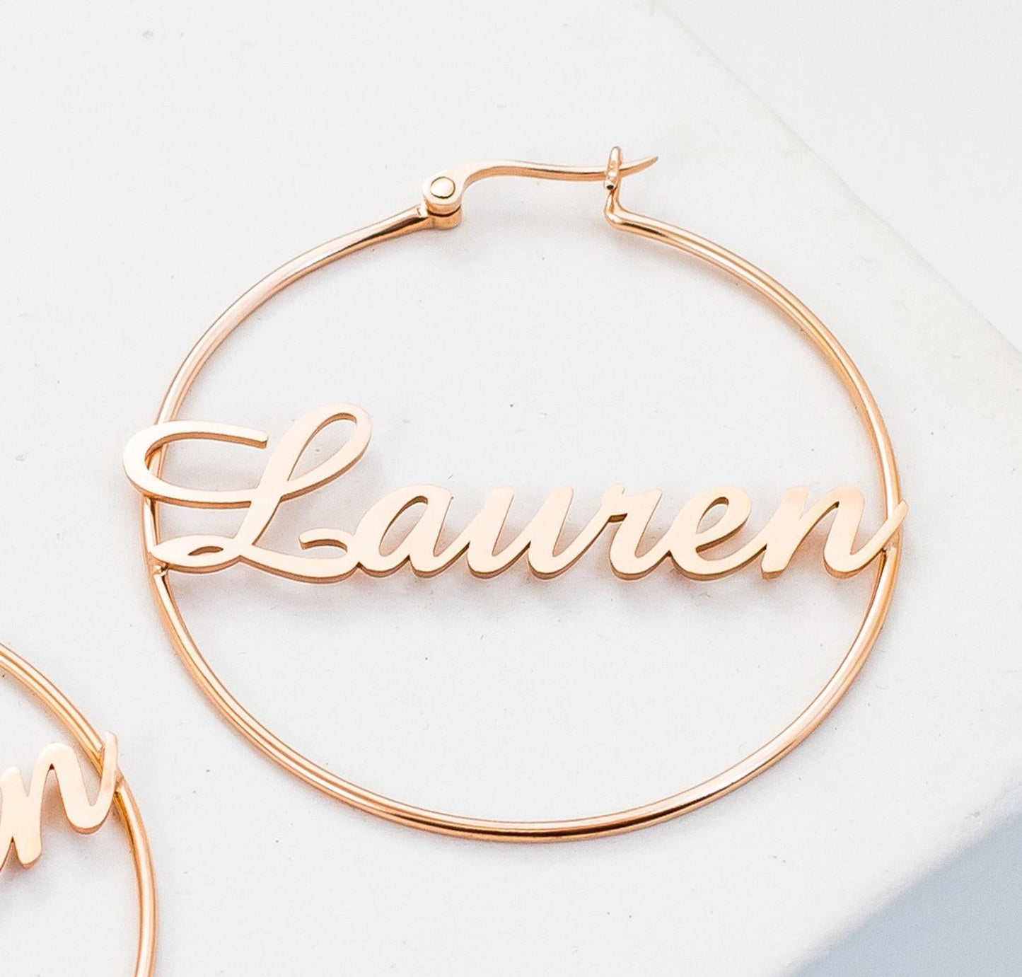 Personalized Silver Gold Hoop Earrings