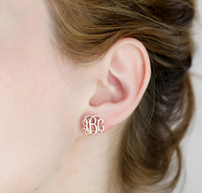 Personalized Sterling Silver Monogram Earrings