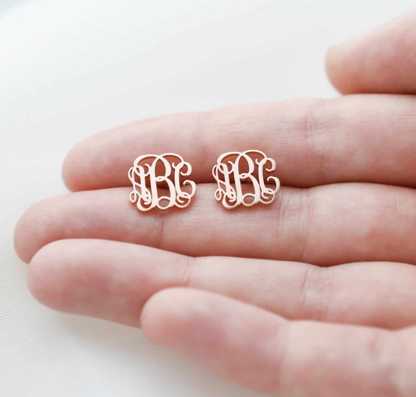 Personalized Sterling Silver Monogram Earrings