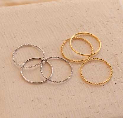 Dainty Mixed Metal Stacking Ring Set