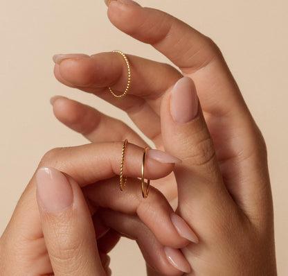 Dainty Mixed Metal Stacking Ring Set