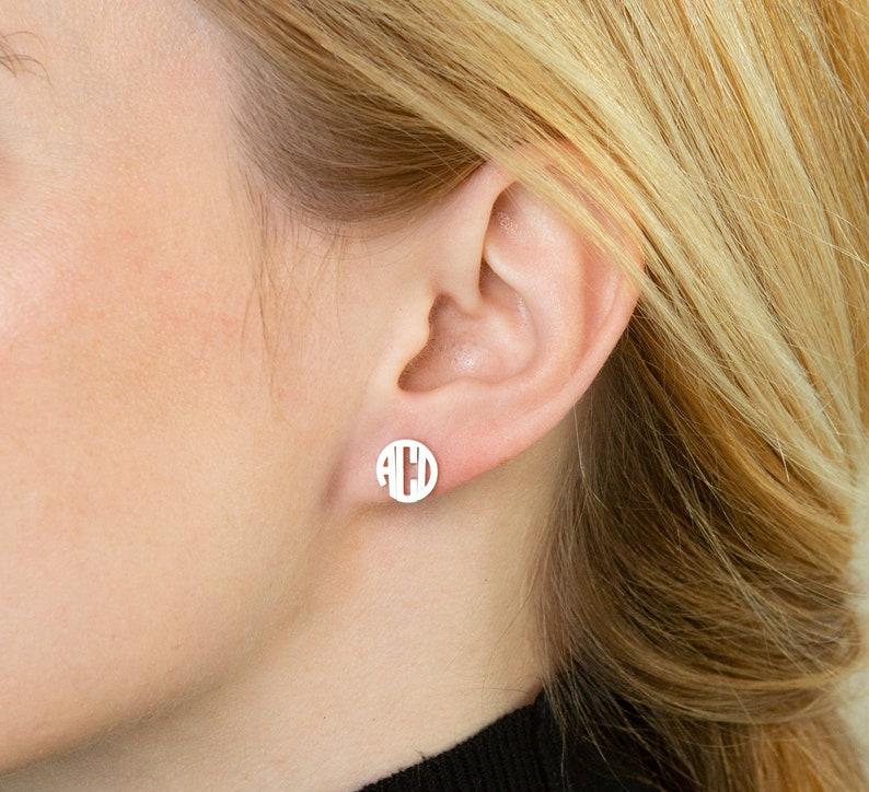 Custom Dainty Monogram Earrings