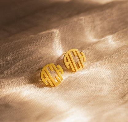 Dainty Block Monogram Earrings