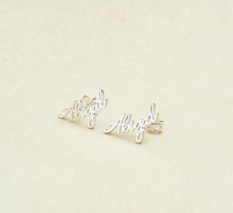 Personalized Sterling Silver Name Earrings