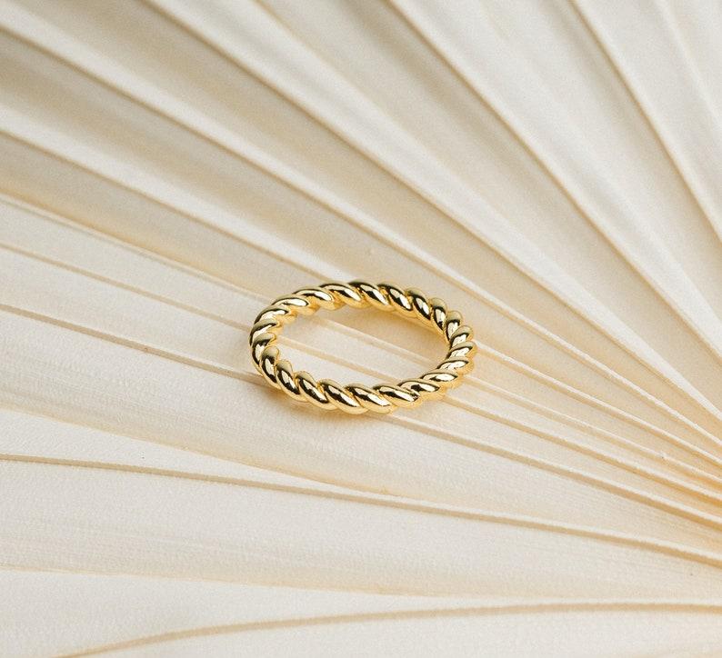 Gold Twisted Eternity Stacking Ring