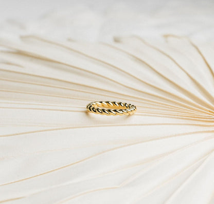 Gold Twisted Eternity Stacking Ring