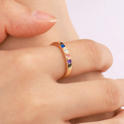 Personalized Birthstone Band Ring