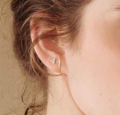 Minimalist Arc Stud Earrings in Modern Style