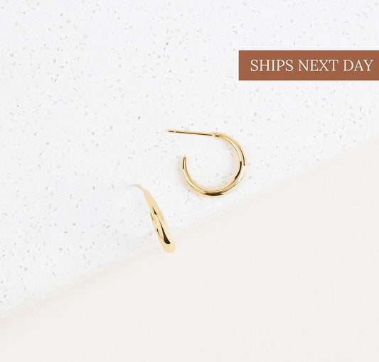 Elegant Gold Hoop Earrings, Ultra Light Weight