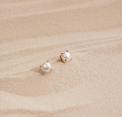 Custom Pearl Stud Earrings in Minimalist Design