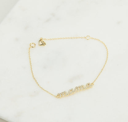 Personalized Mama Script Diamond Bracelet