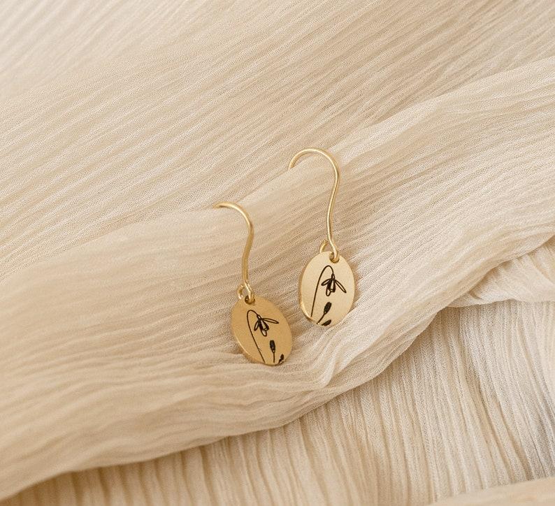 Personalized Minimalist Floral Earrings