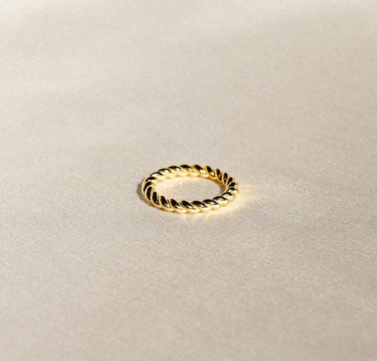 Personalized Twisted Gold Stacking Ring