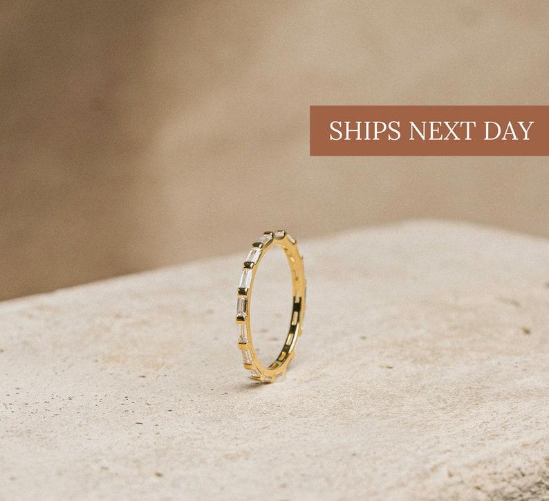 Gold Diamond Eternity Engagement Ring