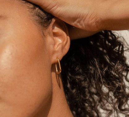 Minimalist Gold Cable Link Hoop Earrings