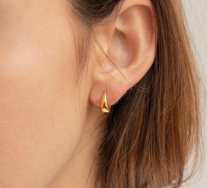 Gold Minimalist Hinged Huggie Earrings