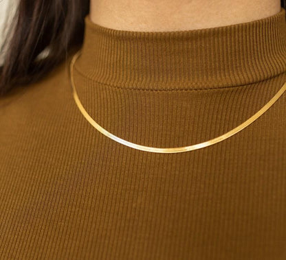 Herringbone Necklace in Gold and Silver