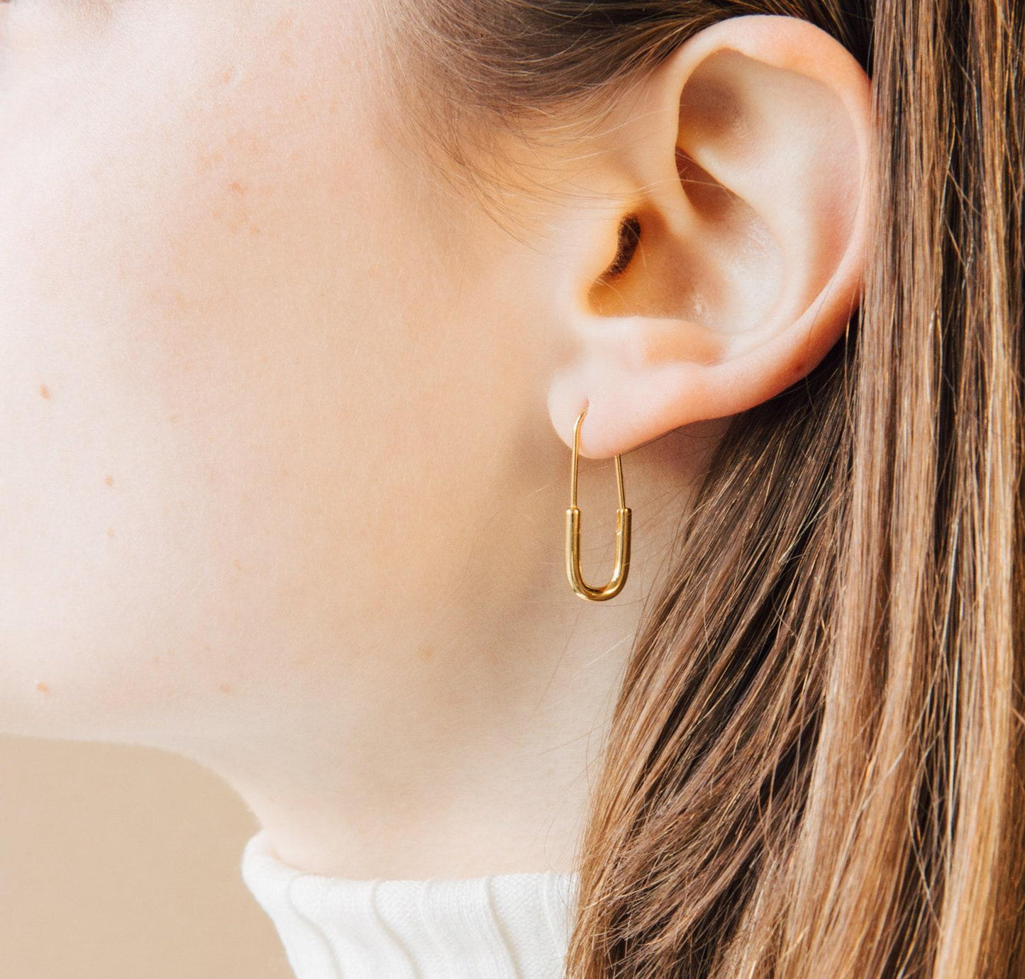 Minimalist Safety Pin and Geometric Hoops Set