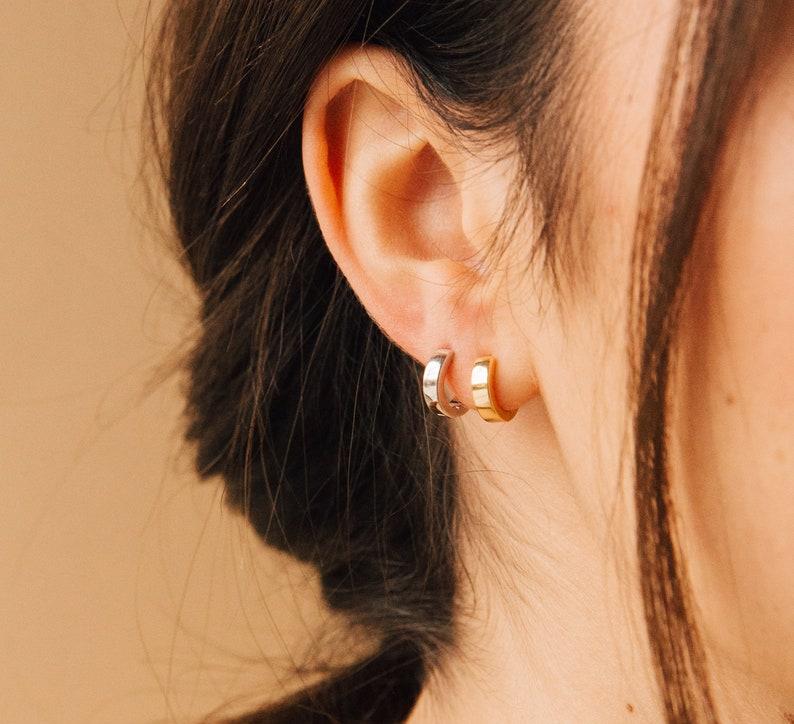 Bold Chunky Huggie Hoop Earrings