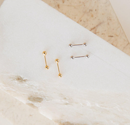 Dainty Double Ball Stud Earrings