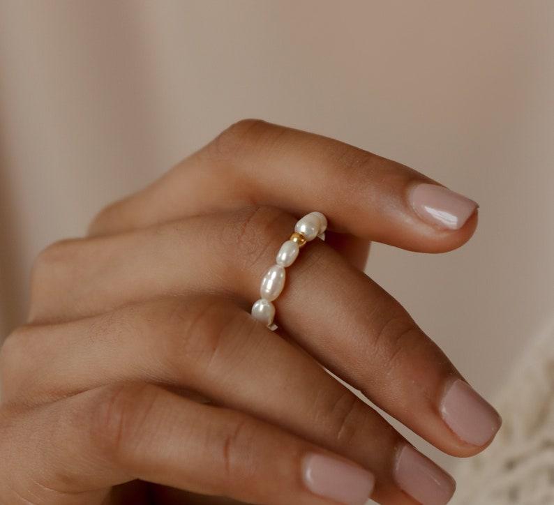 Minimalist Pearl Beaded Ring