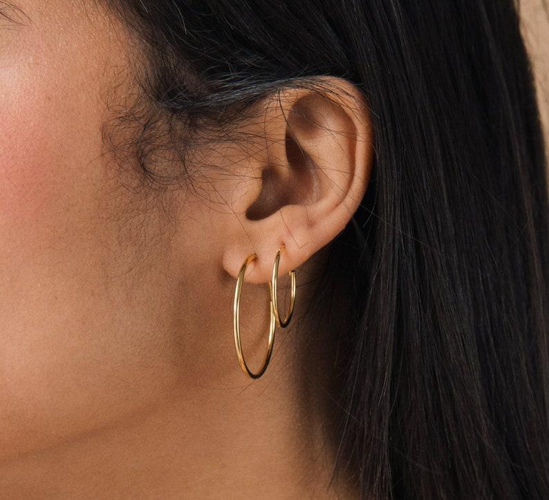 Large Gold Thin Hoop Earrings