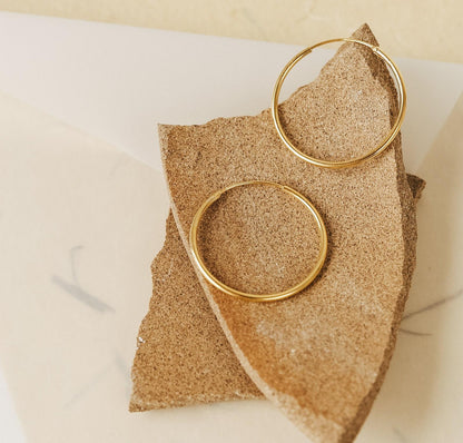 Large Gold Thin Hoop Earrings