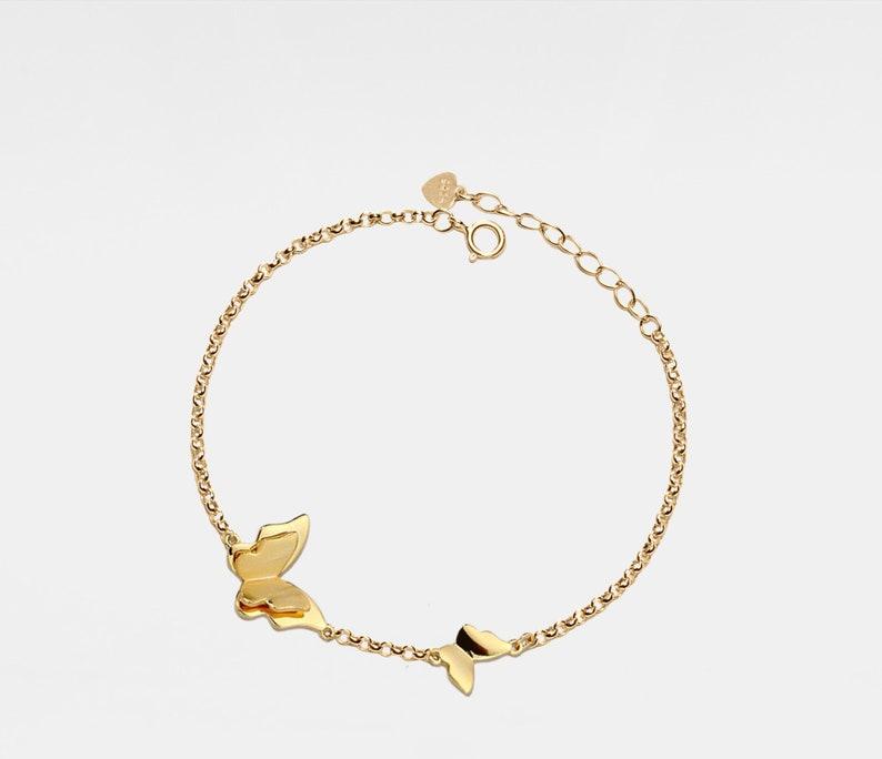 Dainty Gold Butterfly Charm Bracelet