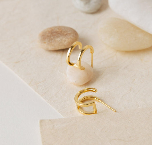 Gold Duo Hoop Earrings