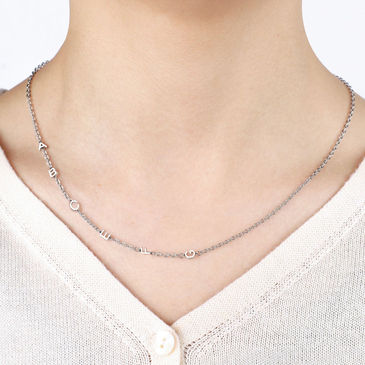 Personalized Sideways Initials Necklace