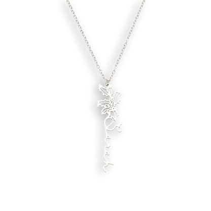 Customized Birth Flower Necklace