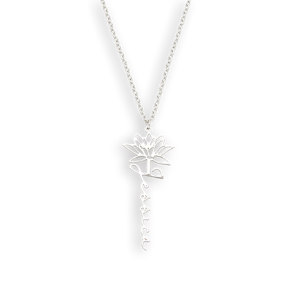 Customized Birth Flower Necklace