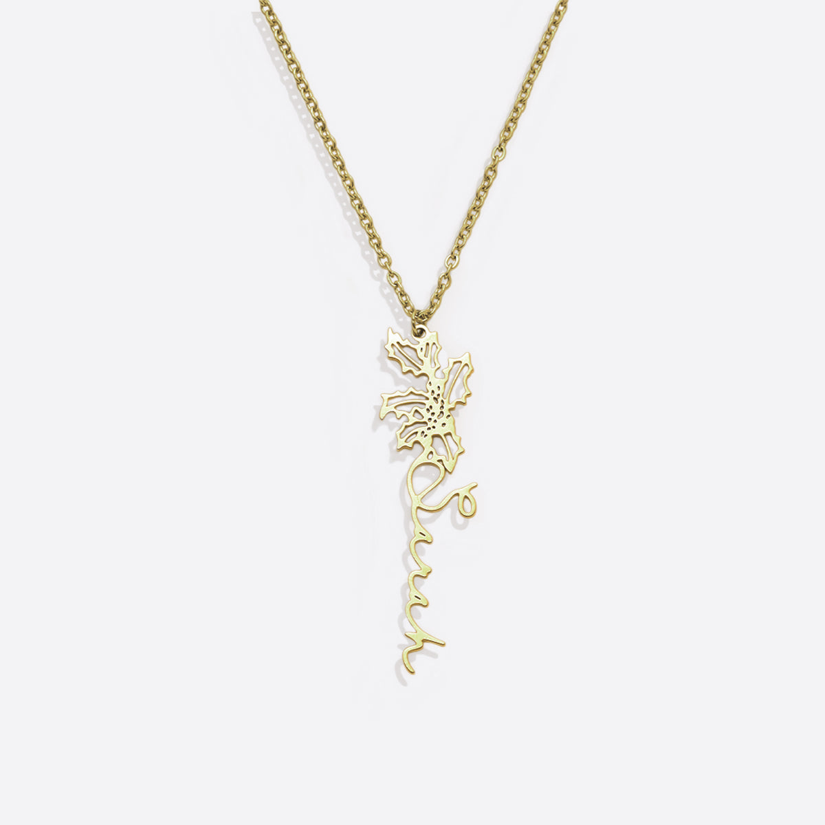 Customized Birth Flower Necklace